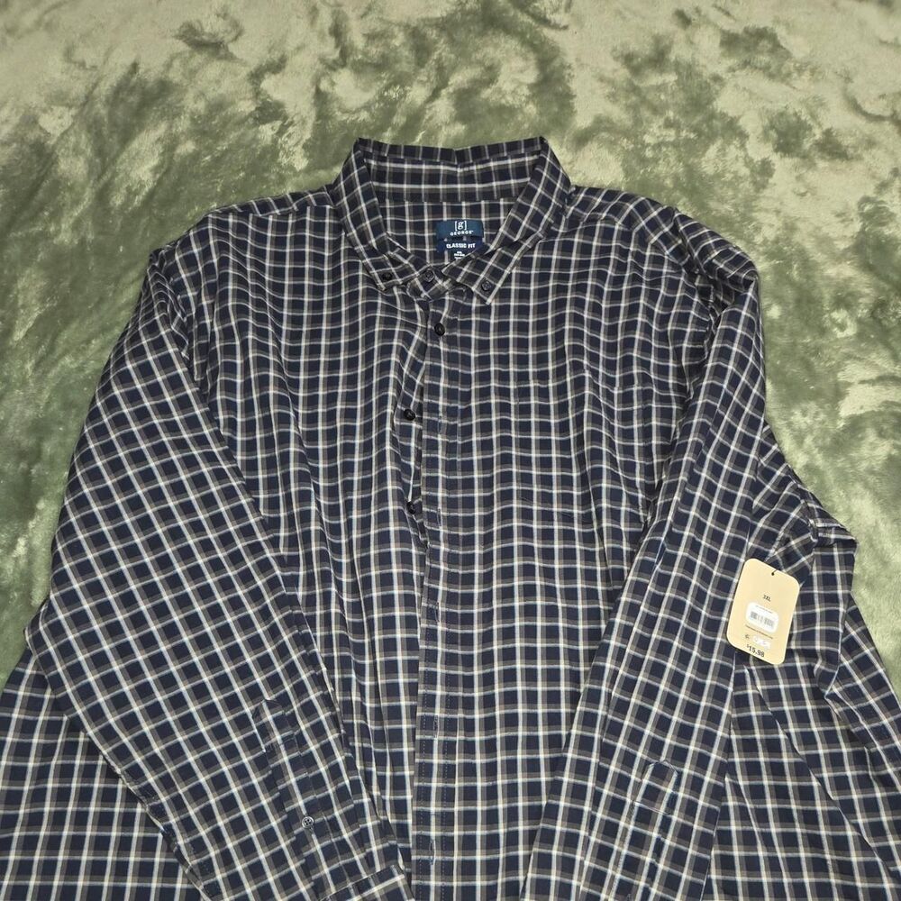 George Men's Navy and Blue Shirt